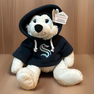 Seattle Kraken Team Dog Mascot Davy Jones Hoodie Plush Ltd Edition 9” Sitting